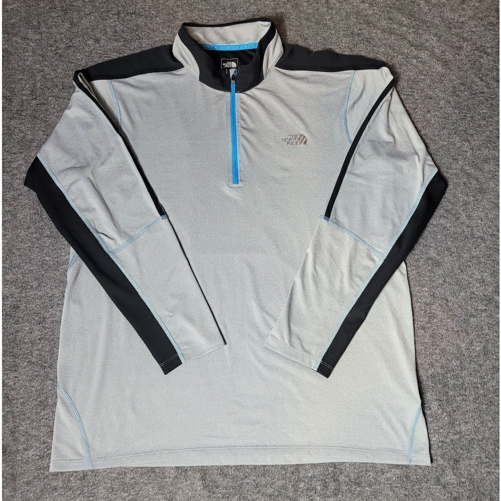 The North Face Men's Kilowatt 1/4 Zip XL Gray/Black Long Sleeve Sweater Good Cin